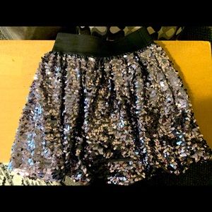 Girls Black Sequin Bubble Skirt Sz 8